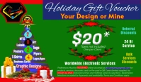 Christmas Holiday Gift Voucher Campaign Promotion Tag template