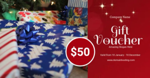 Vermelho Gift Voucher Promotion Facebook Shared Image Template