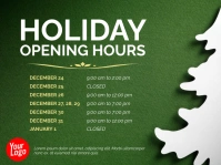 Christmas holiday open hours yard sign template