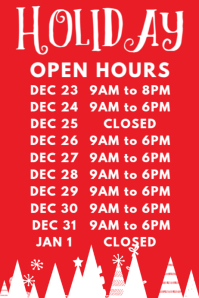 Christmas Holiday Opening Hours Template Poster
