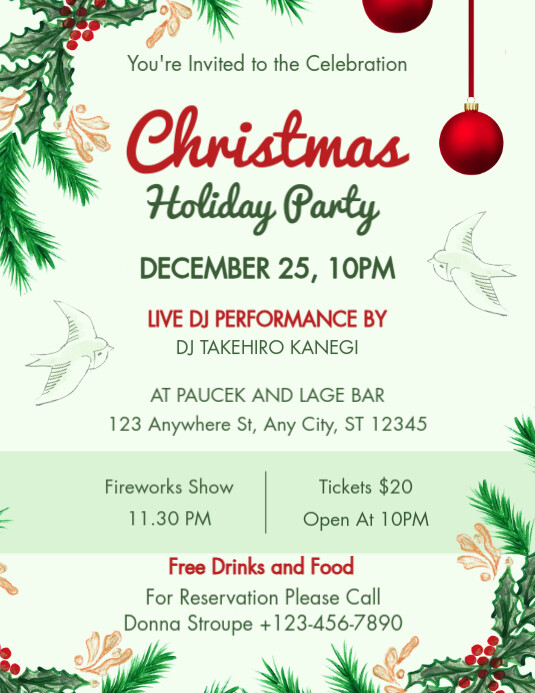 christmas holiday party template | PosterMyWall