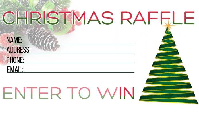 Christmas Holiday Raffle นามบัตร template