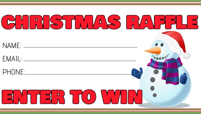 Christmas Holiday Raffle นามบัตร template