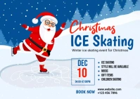 Christmas Ice Skating Ad Template Kartu Pos