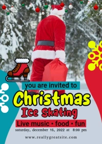 Christmas ice skating Flyer A5 template