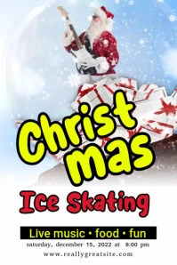 Christmas ice skating Pinterest Graphic template