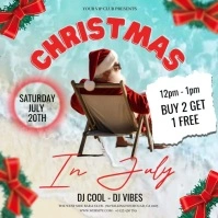 CHRISTMAS IN JULY BEACH PARTY EVENT TEMPLATE Квадрат (1 : 1)