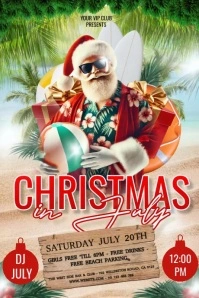 CHRISTMAS IN JULY BEACH PARTY EVENT TEMPLATE Poster