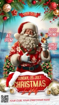 Christmas In July Ecrã digital (9:16) template