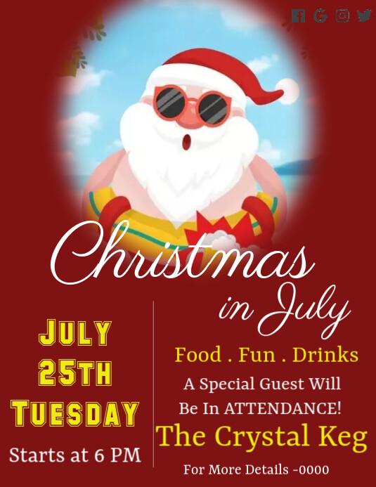 Christmas in July Volante (Carta US) template