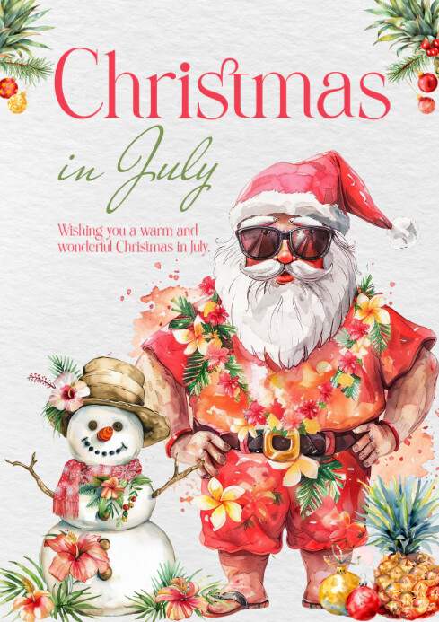 Christmas in July A4 template