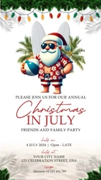 CHRISTMAS IN JULY DINNER FAMILY PARTY TEMPLAT História do Instagram template