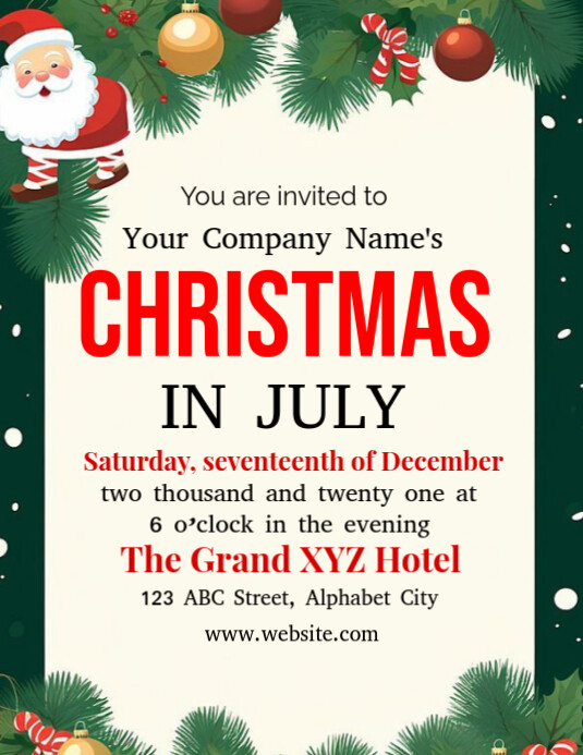 Christmas In July Flyer (us Letter) Pamflet (VSA Brief) template