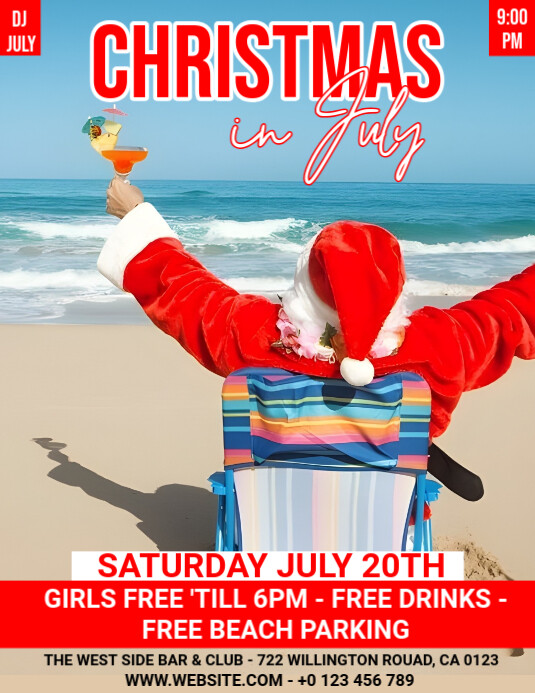 Christmas In July Flyer (us Letter) Pamflet (VSA Brief) template