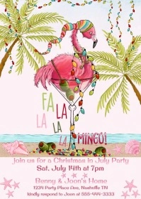 Christmas in July House Party Invitation A6 template