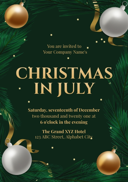 Christmas in July Invitation Template  PosterMyWall