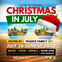 Christmas in July Local Party Invitation Instagram Post template