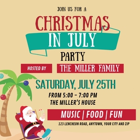 CHRISTMAS IN JULY PARTY EVENT Design Template Isikwele (1:1)