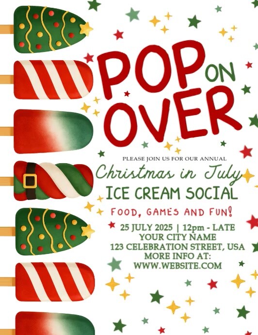 Christmas in July party event design template 传单(美国信函)