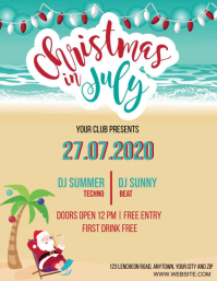 CHRISTMAS IN JULY PARTY EVENT Design Template Flyer (US-Letter)