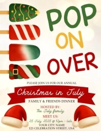 Christmas in July party event design template Volante (Carta US)