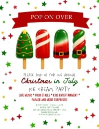 Christmas in July party event design template Volante (Carta US)