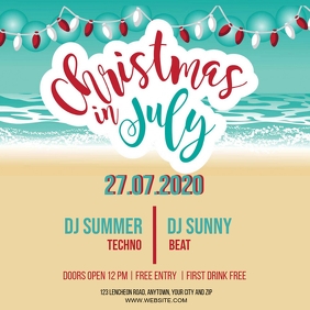 CHRISTMAS IN JULY PARTY EVENT Design Template Square (1:1)