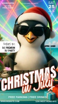 Christmas in July party event design template Instagram Story