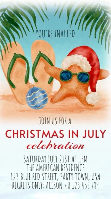 Plantilla de Christmas in July party invitation instagram | PosterMyWall