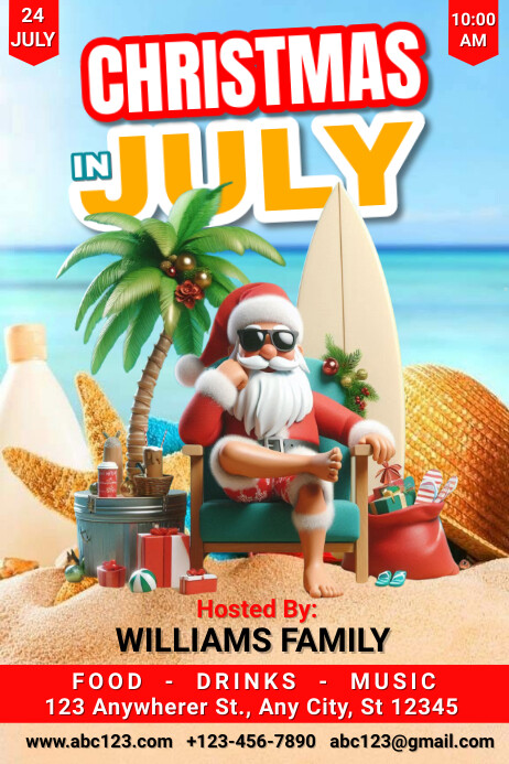 Christmas in summer Plakat template