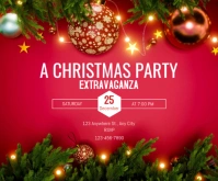 Christmas invitation card Mittelgroßes Rechteck template