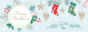 Christmas Invitation Card Template Fotografia de capa do Facebook