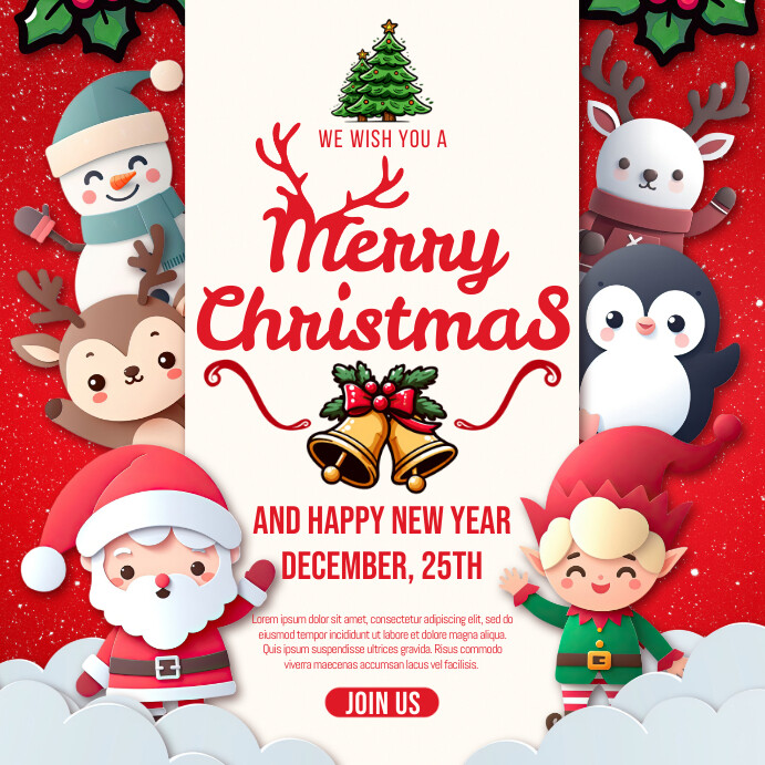 Christmas Invitation Card Template PosterMyWall