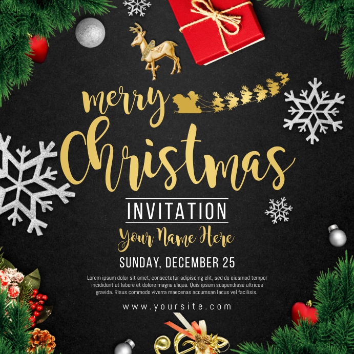 Christmas Invitation Card Template PosterMyWall