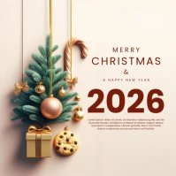 New Year 2026 Christmas Invitation Card Template Instagram Post