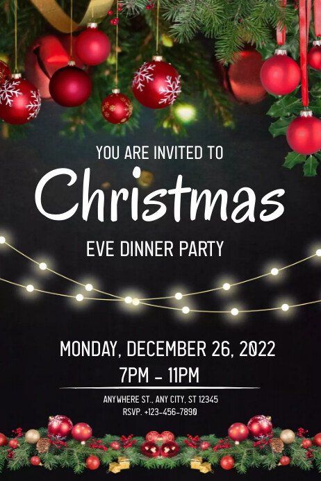 Christmas Invitation poster template | PosterMyWall