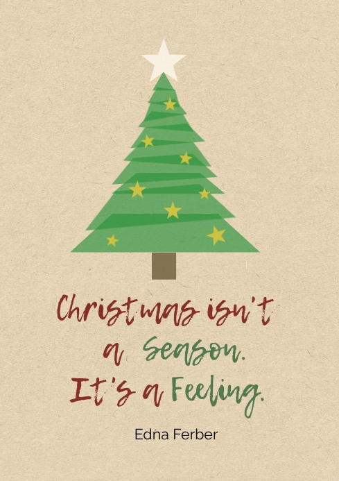 Christmas is a feeling inspirational quote A4 Template | PosterMyWall