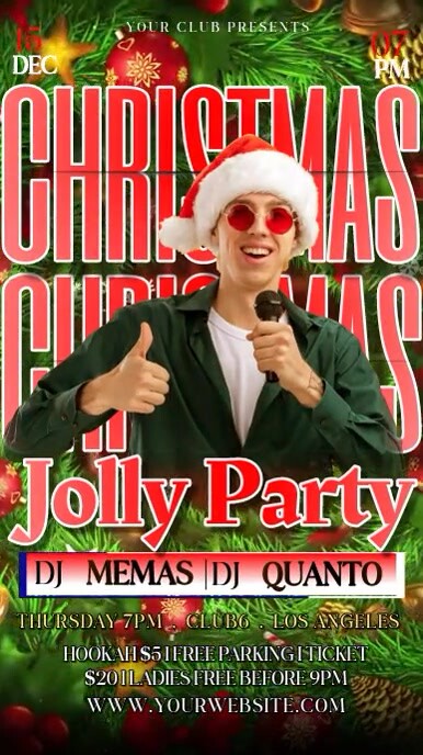 Christmas Jolly Party Night (1) Instagram Story template