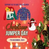 christmas jumper day,jumper donation day Publicación de Instagram template