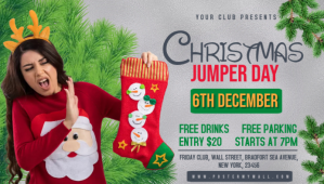 Gris Christmas Jumper Day Event Blog overskrift Template
