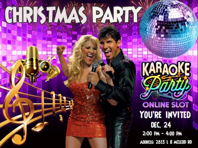 Christmas karaoke, karaoke, christmas(12) Yard Sign template