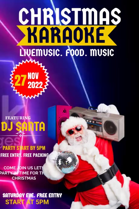 CHRISTMAS KARAOKE (2) Poster template
