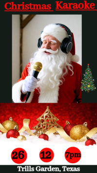 Black Christmas Karaoke Event WhatsApp Status Template