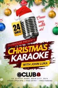 christmas karaoke Poster template