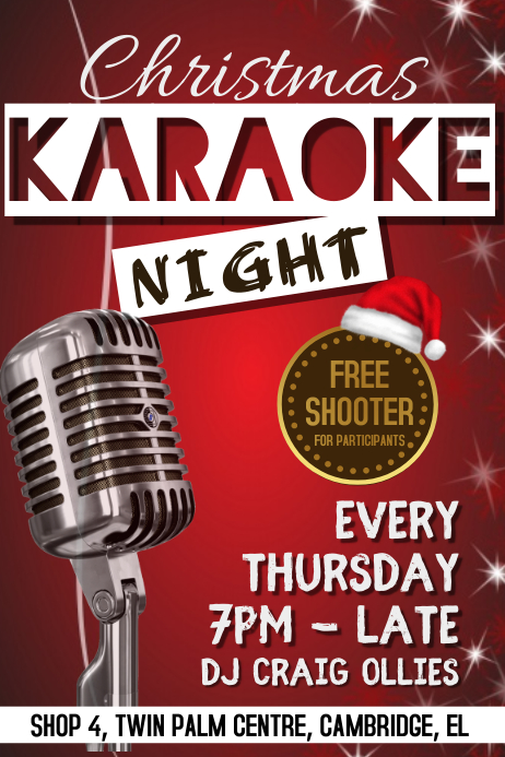 Christmas Karaoke Template PosterMyWall