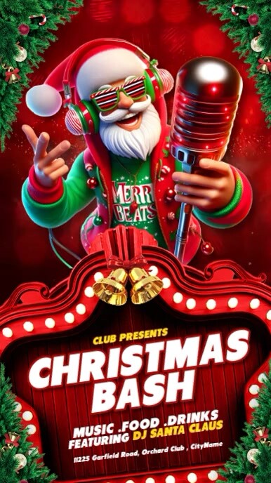 christmas karaoke night Instagram 快拍 template