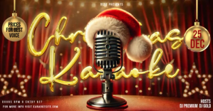 Marrone Christmas Karaoke Night Obraz udostępniany na Facebooku Template