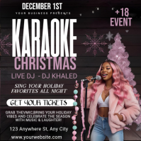 Black Christmas Karaoke Event Instagram Post Template