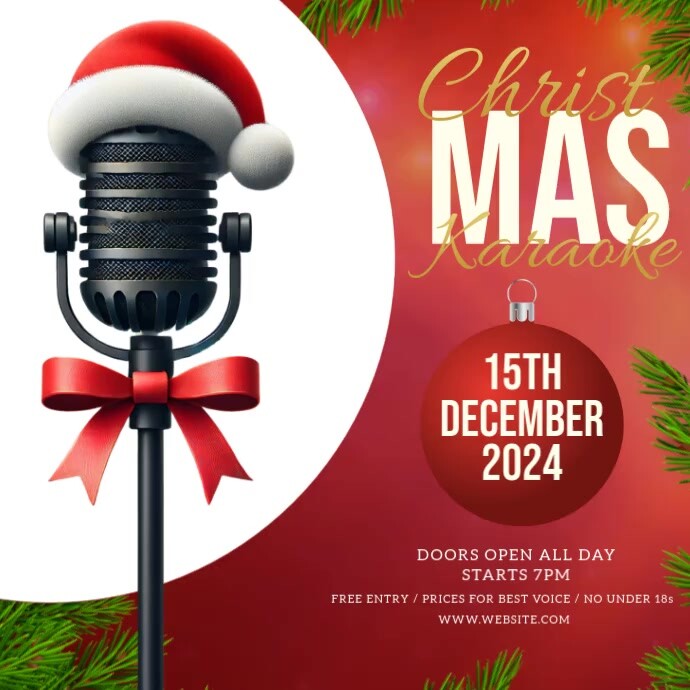 christmas karaoke  PARTY EVENT night TEMPLATE Square (1:1)