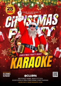 christmas karaoke party flyer A6 template
